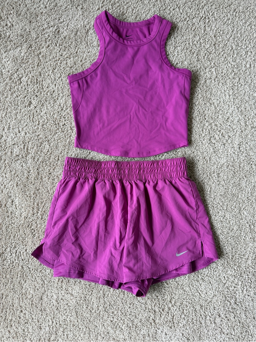 Nike Hot Pink Dri-FIT Athletic Tank and Shorts Set